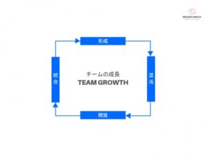 チームの成長段階と過程を解説した図